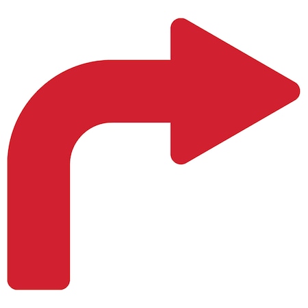 Identity Group 90 Degree Right Arrow, Red, 15", 8613R, PK10 8613R